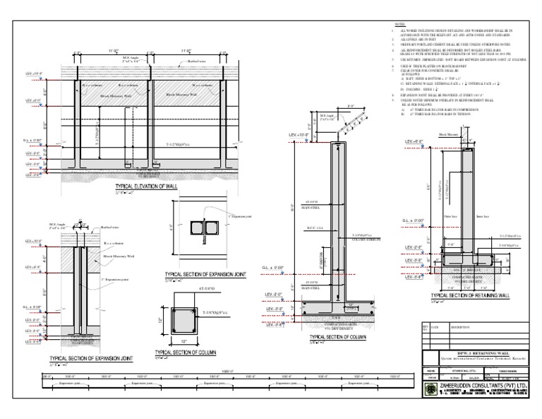 Dpw-1 Retaining Wall 1028' RFT | PDF | Masonry | Materials