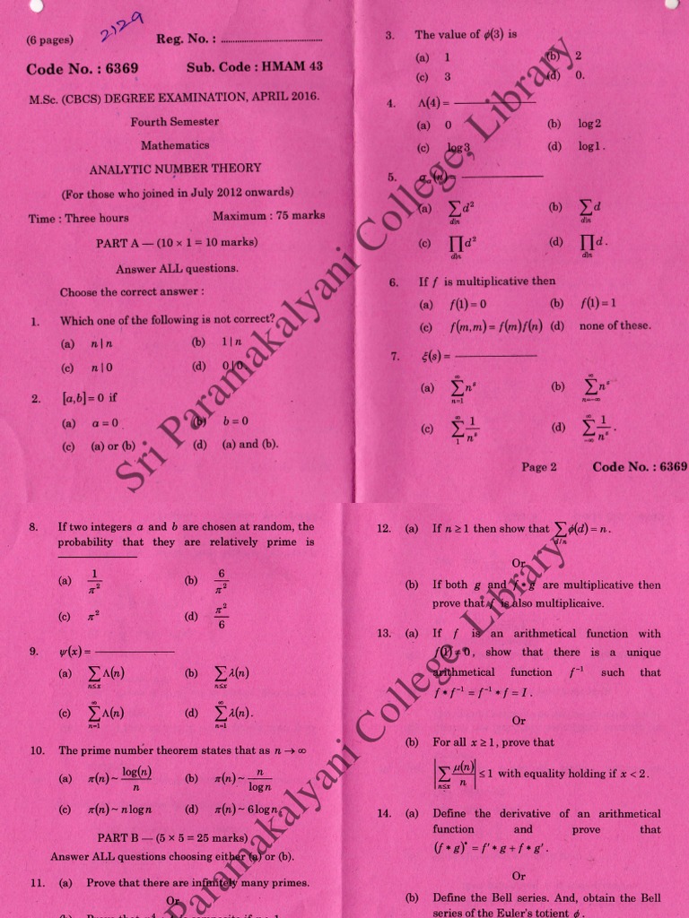Analytical Number Theory