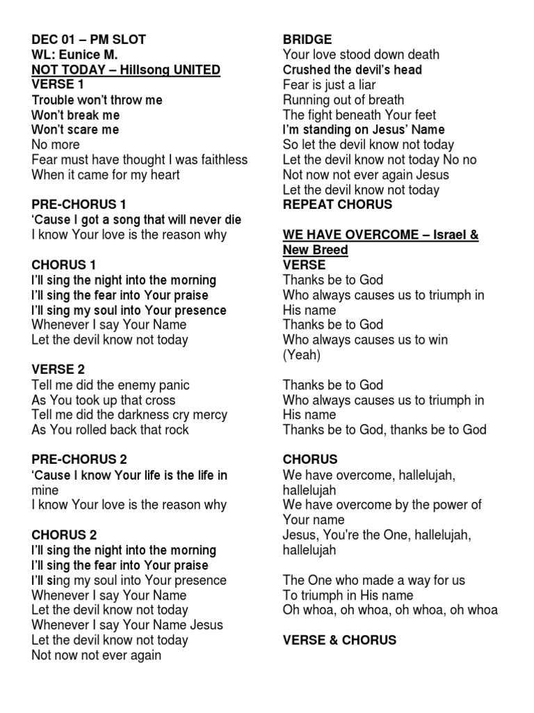 Lineup Song Structure