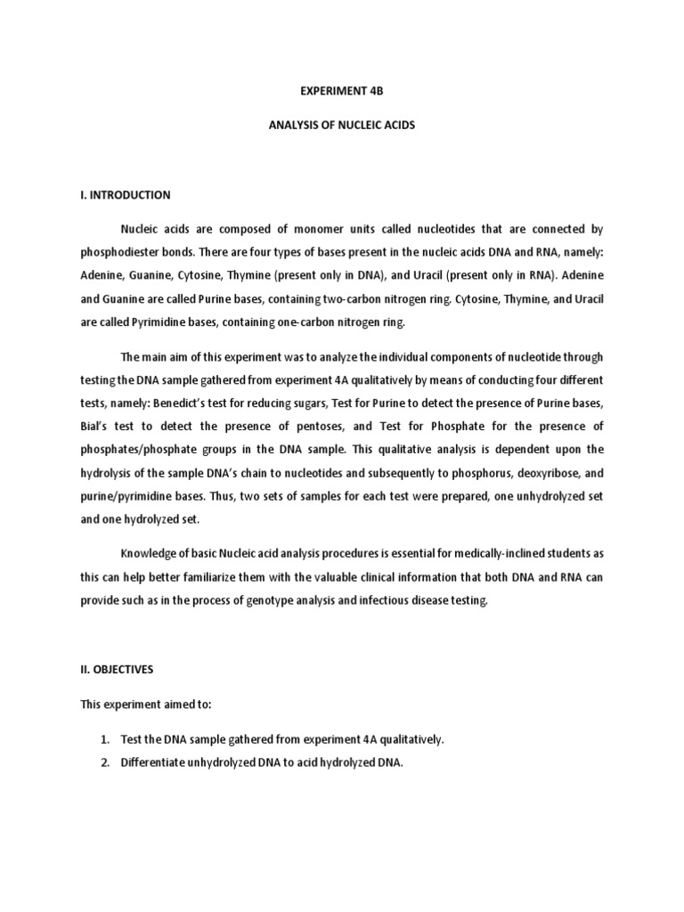 Experiment 4b | PDF | Nucleotides | Nucleic Acids