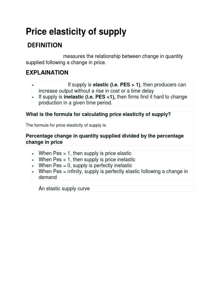 How to Calculate Price Elasticity of Supply | PDF | Price Elasticity Of ...