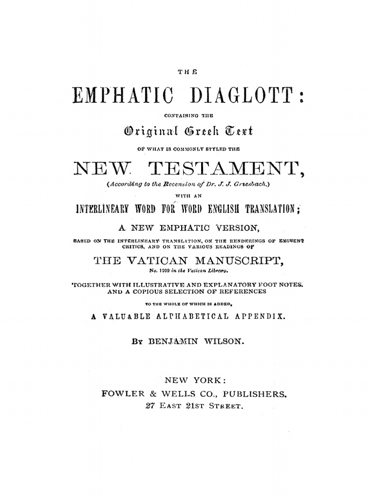 The Emphatic Diaglott PDF PDF 