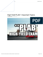 High Yield Plab Topics