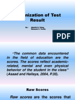 Organization of Test Results