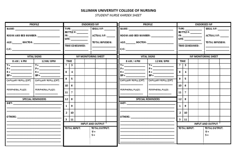 Student Nurse Kardex Sheet PDF
