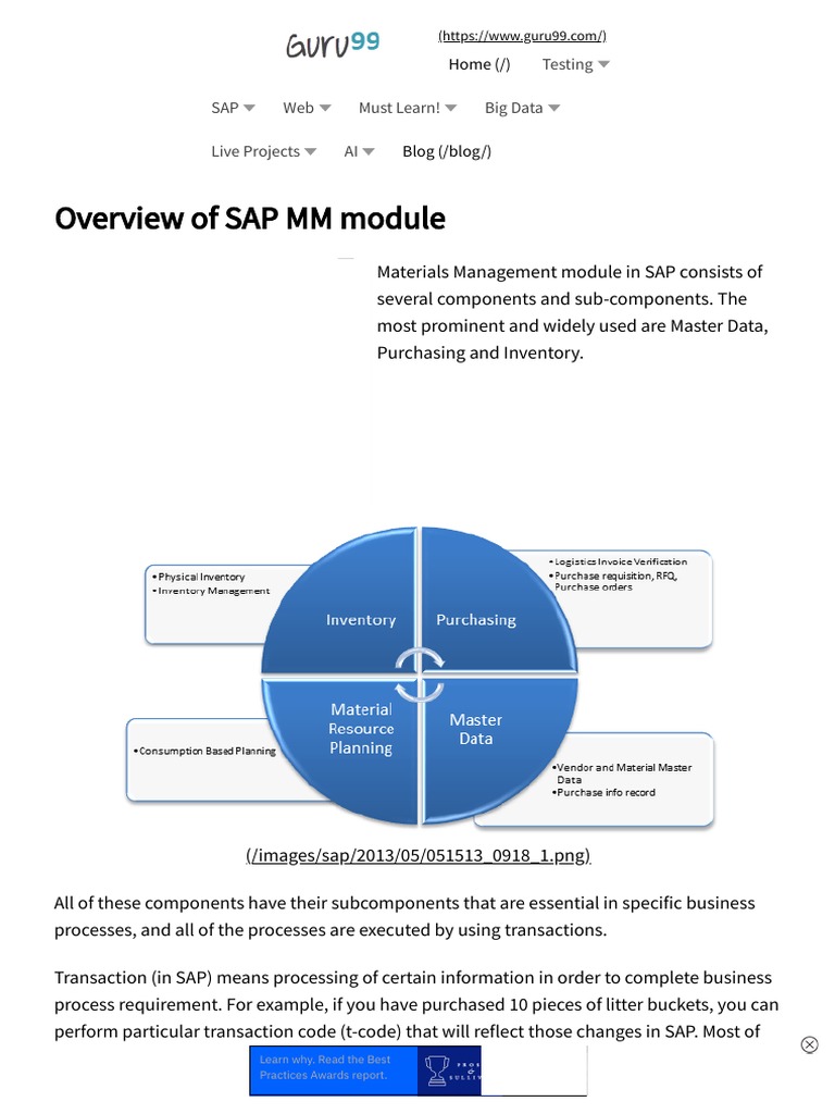 SAP MM Module Overview and Components | PDF | Receipt | Sap Se