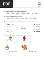 Ficha Consolidação 1º ano