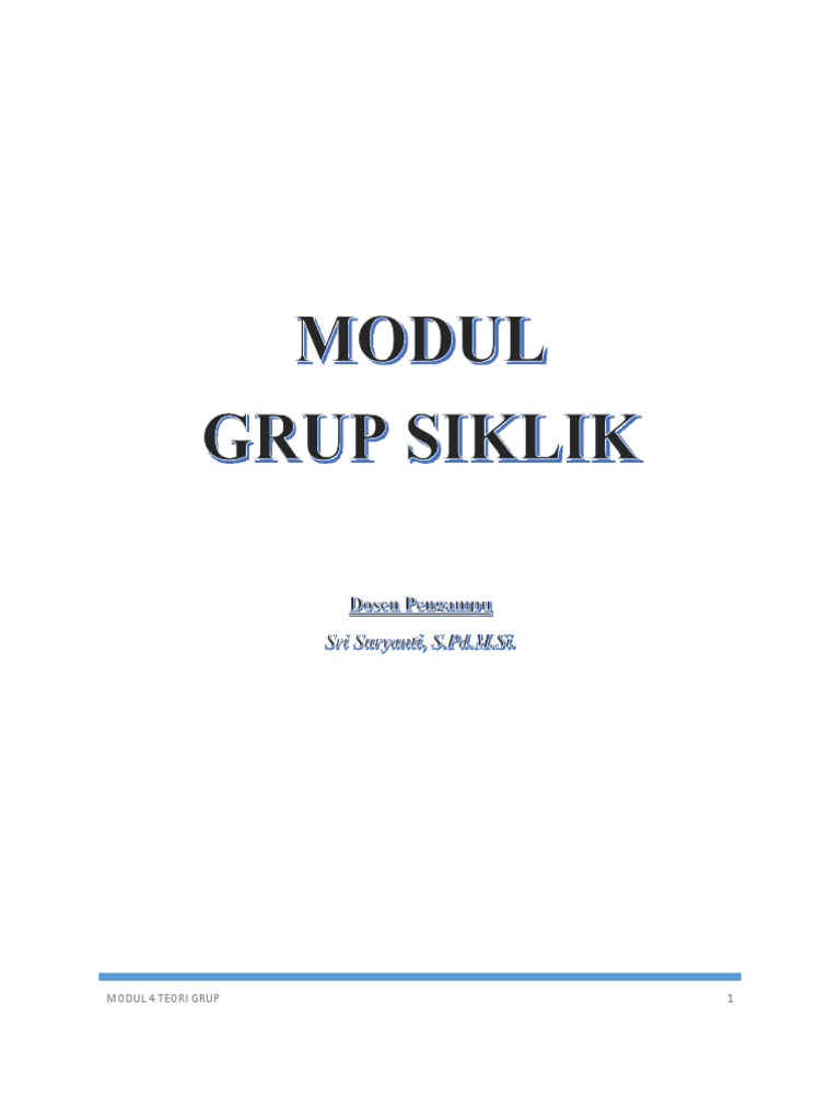 Modul 4 Grup Siklik Ok | PDF
