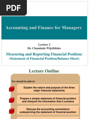 Week 1 Fundamentals and the Statement of Financial Position - The Balance Sheet