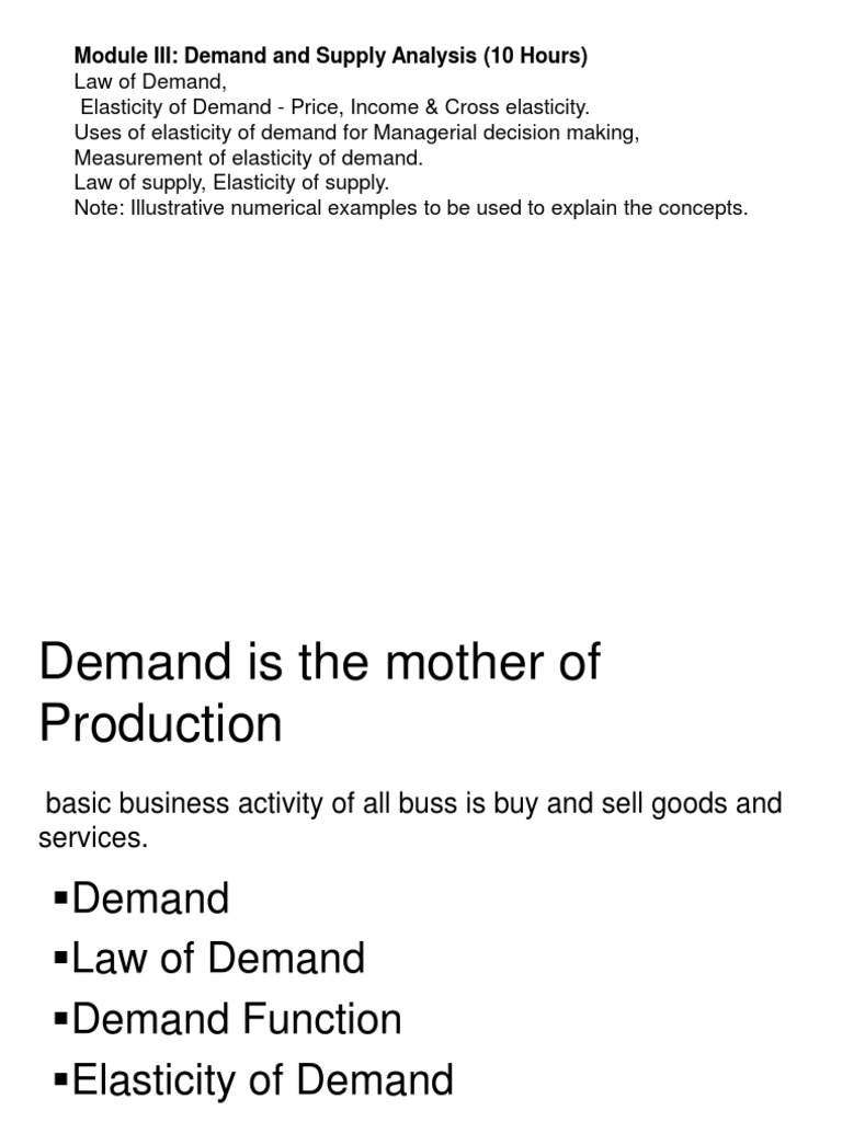 Demand and Market Analysis Overview | PDF | Demand | Price Elasticity ...