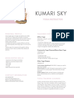 Kumari Sky Resume Yoga