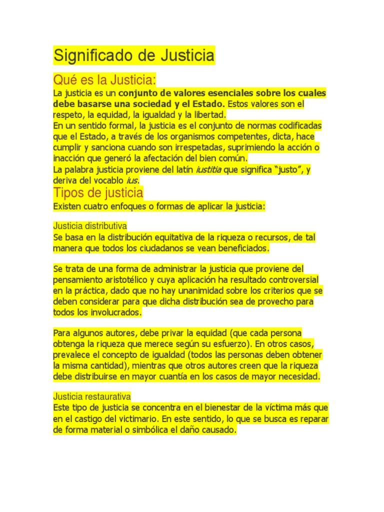 Significado de Justicia | PDF