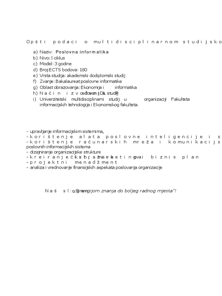 Poslovna Informatika | PDF