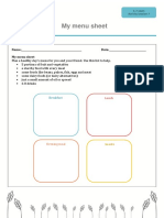 UPDATED 5-7 Years My Menu Activity Sheet