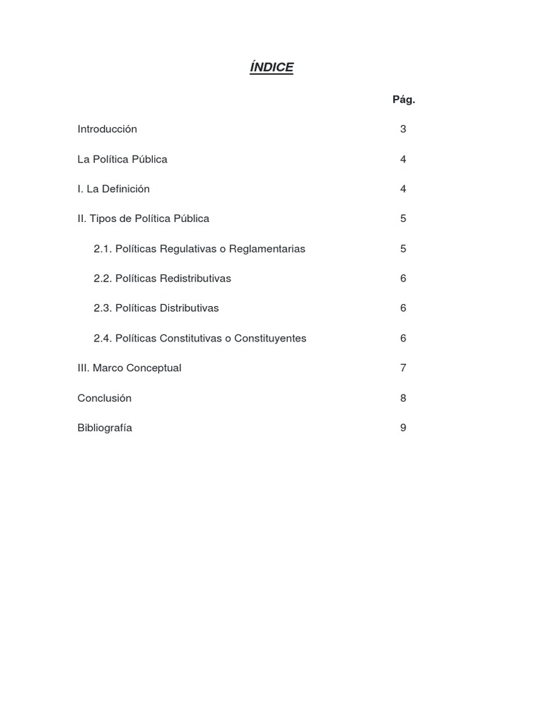 Tipos y Definición de Políticas Públicas | PDF | Marco conceptual ...