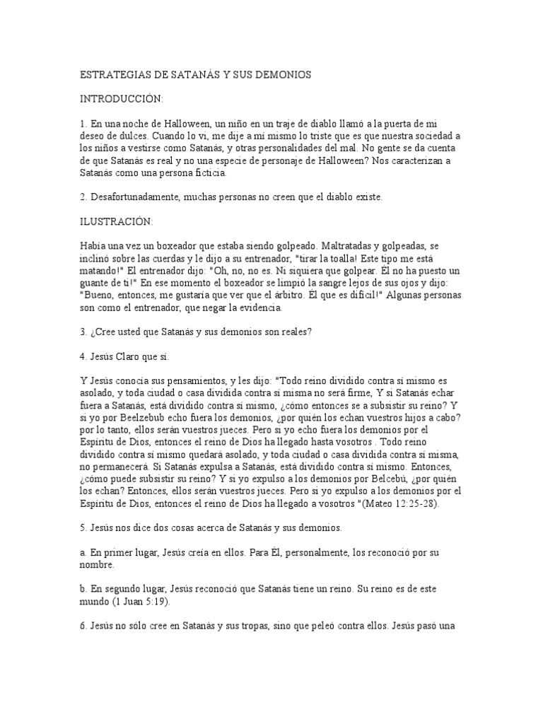Estrategias de Satanás contra los creyentes | PDF | Demonios | Diablo