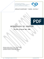 Metodologie Admitere 2019-2020 PDF