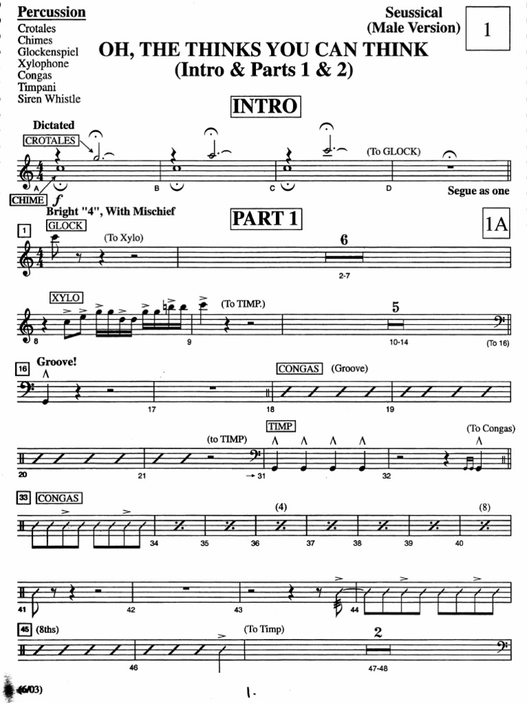 Seussical Auxiliary Percussion Score PDF | PDF