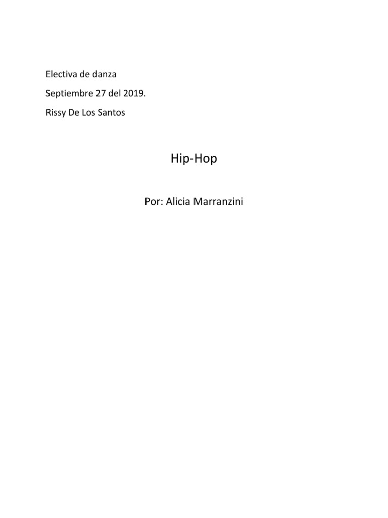 Orígenes y estilos del hip-hop | PDF | Arte | Estudios de idiomas ...
