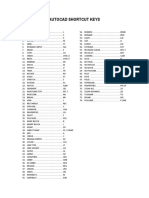 Autocad Shortcut Keys