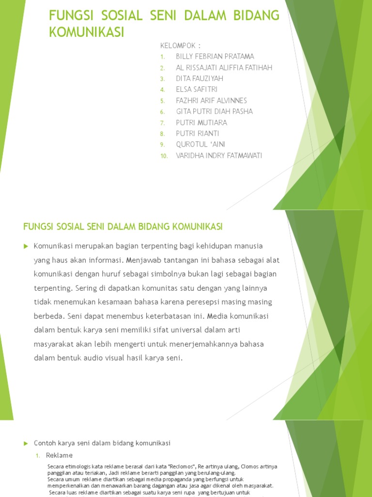 Fungsi Sosial Seni