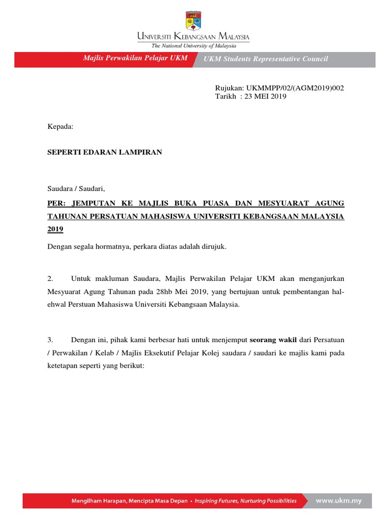 Surat Jemputan Agm
