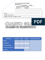 Examen Diagnostico Cuarto Grado 2019NUEVO INGRESO