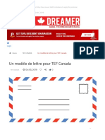 Un Modèle de Lettre Pour TEF Canada