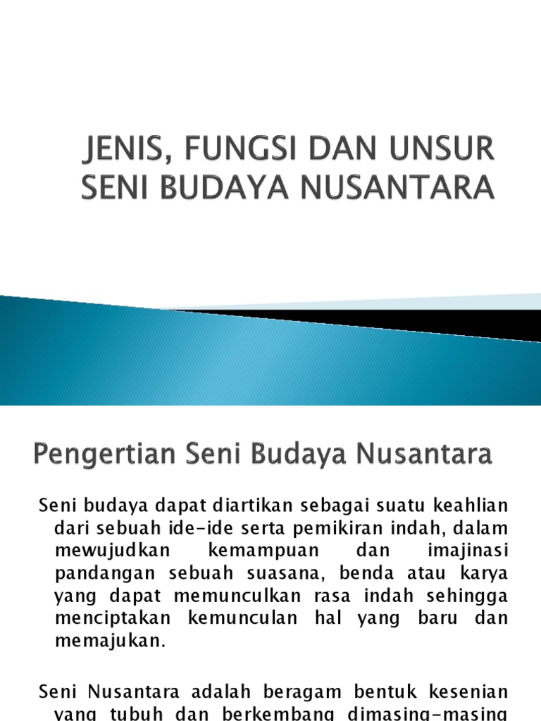 Jenis Jenis Seni Budaya Nusantara Belajar Jawaban