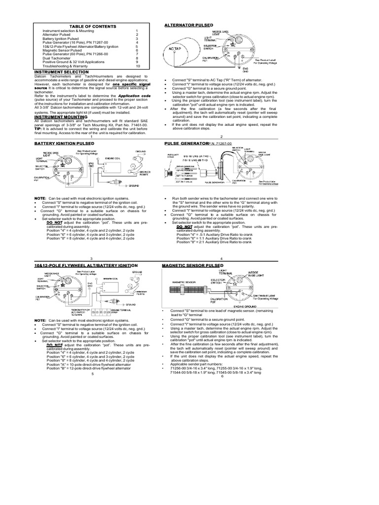 Datcon Tachometer Installation Instructions.pdf Ignition System