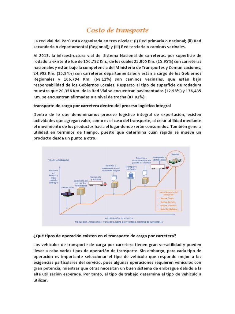 Costos y Tipos de Transporte de Carga | PDF | La carretera | Transporte