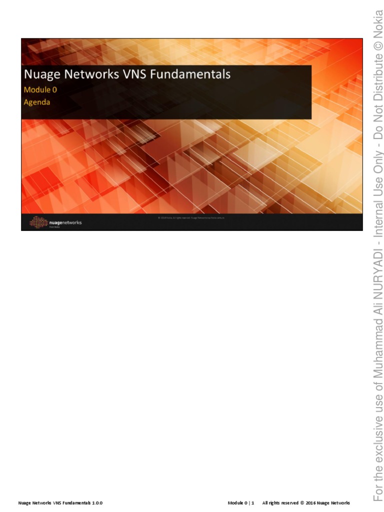 Nuage Networks VNS Fundamentals Student Guide v1.0 PDF | PDF | Computer ...