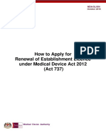 MDA Establishment Licence Renewal
