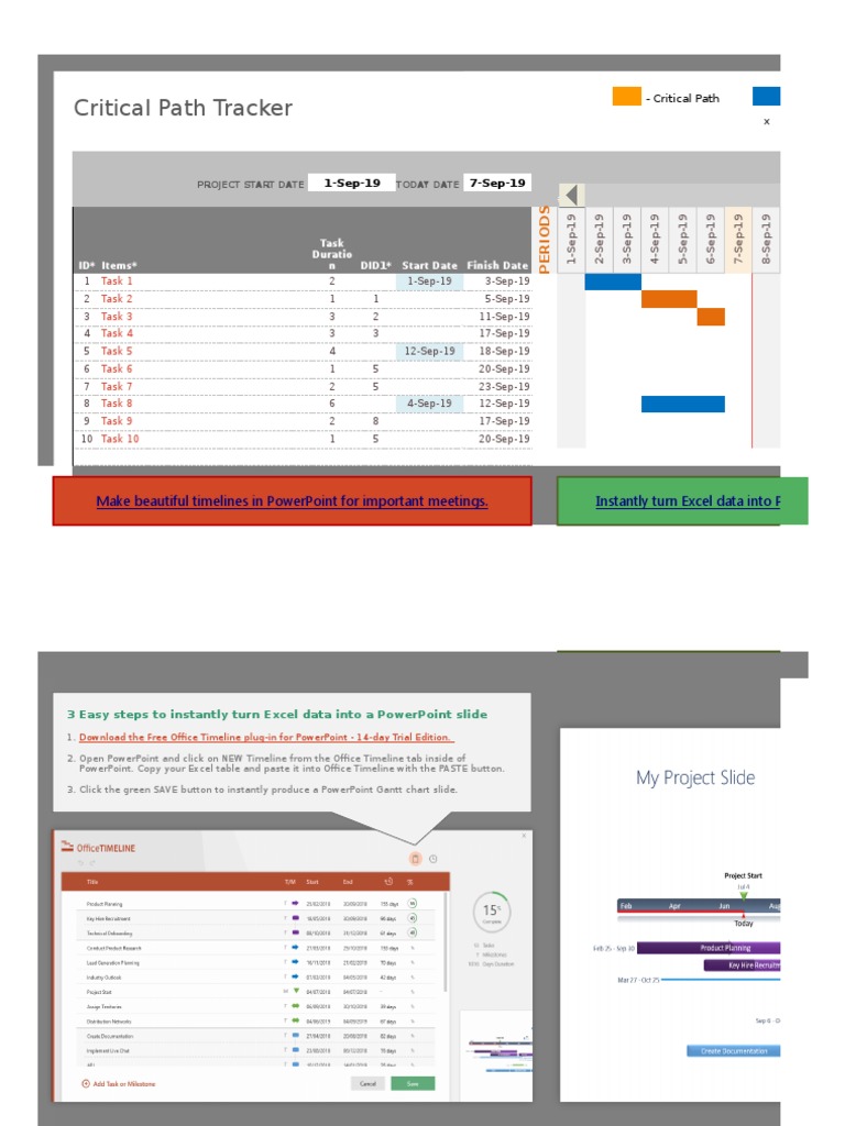 Excel Critical Path Tracker | PDF | Public Holiday | Microsoft Excel