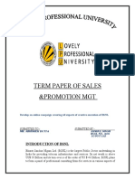 Term Paper of Sales
