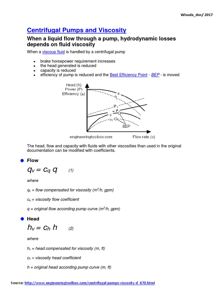 Viscosity Effects on Centrifugal Pumps | PDF