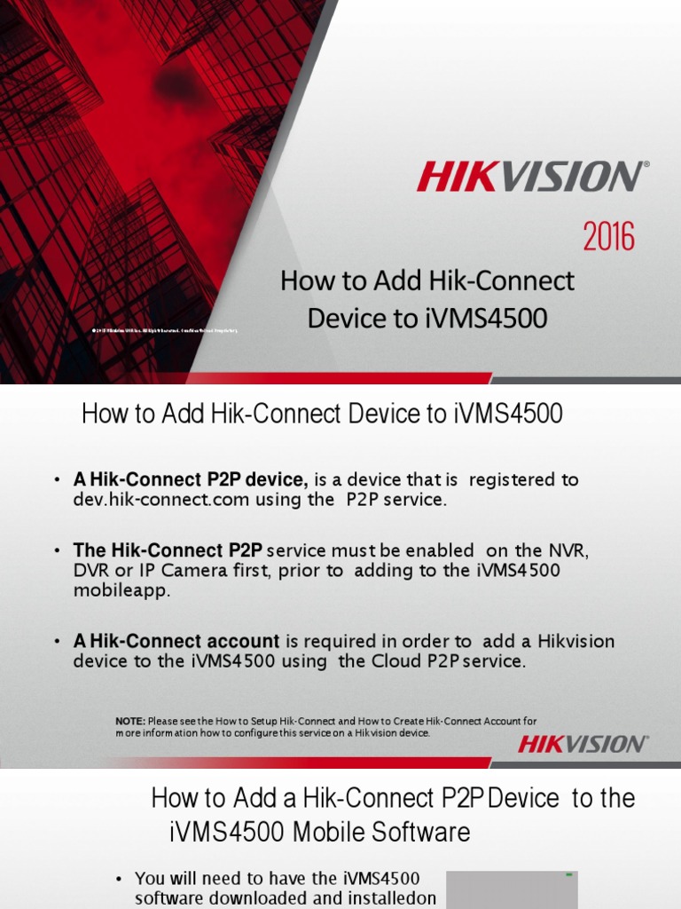 How To Add Hik-Connect Device To Ivms4500 Fna081716 1 | PDF | Qr Code ...