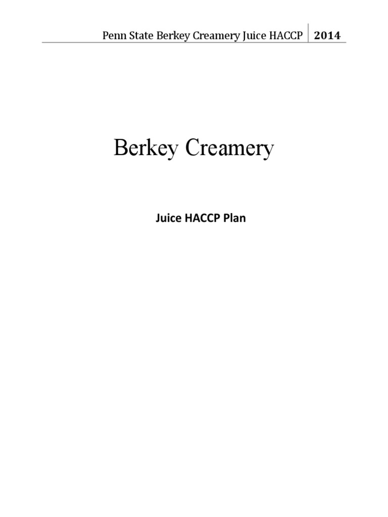 Creamery Juice HACCP Plan New.rtfword (2) Orange Juice Water