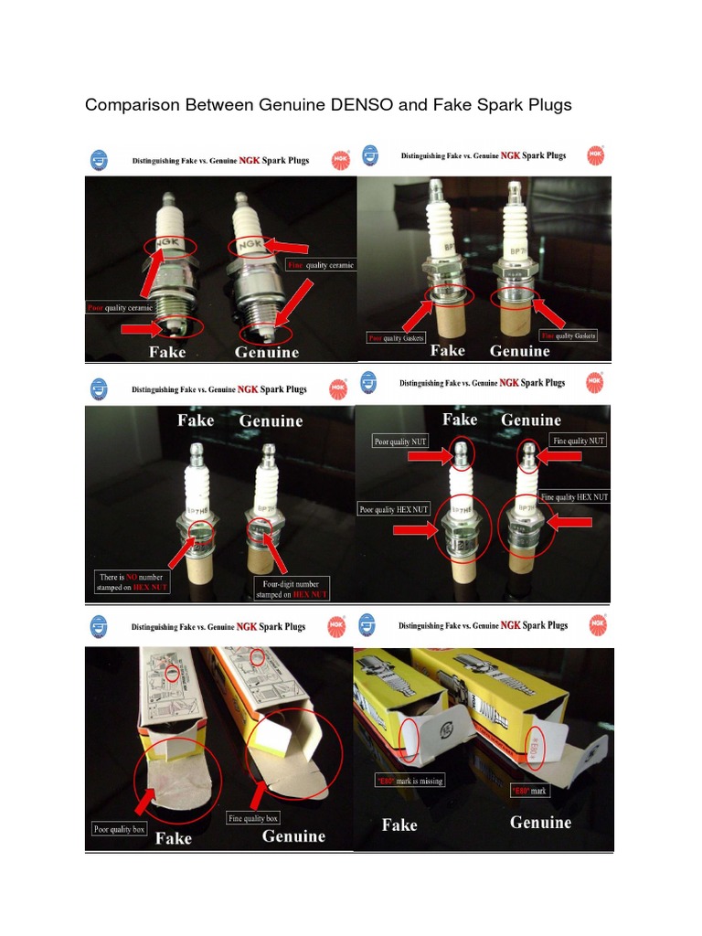 Comparison Between Genuine DENSO and Fake Spark Plugs