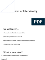 Lecture 3 - Interviews or Interviewing