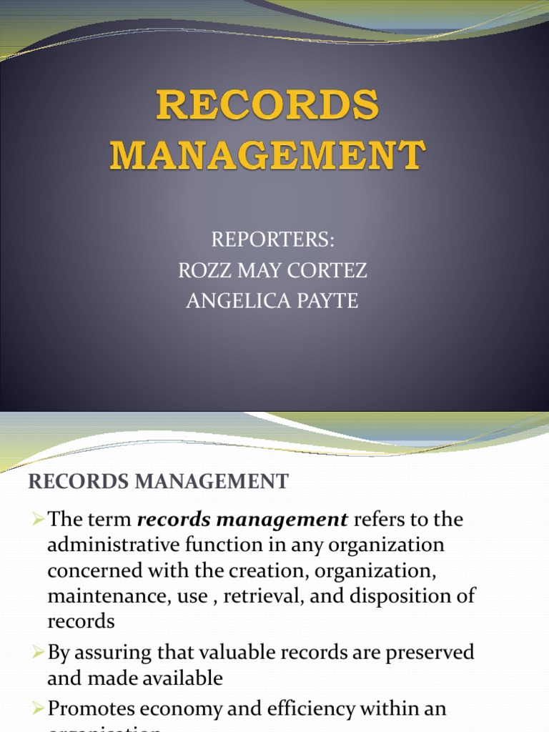 Records Management Chapter 7 | Records Management | Microform