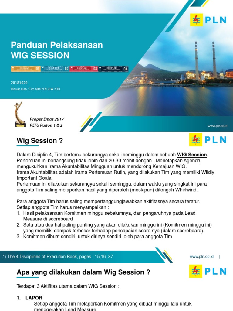 Panduan WIG Session 4DX PLN NTB | PDF | Bisnis | Komputer