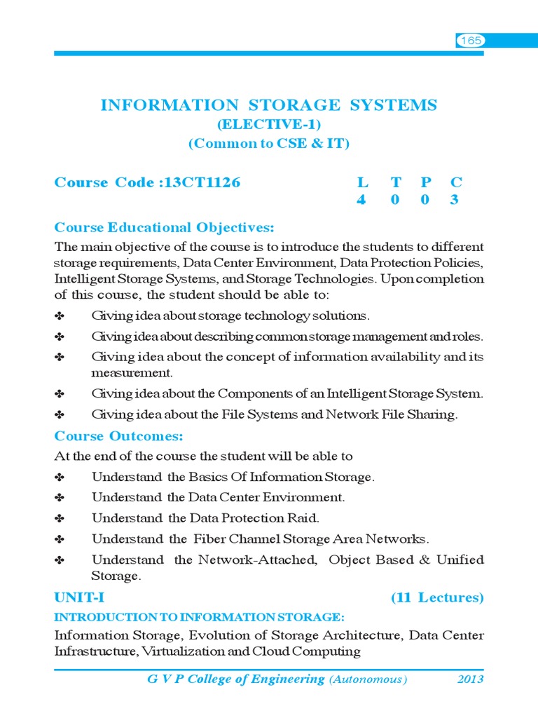 Information Storage Systems PDF PDF Computer Data Storage