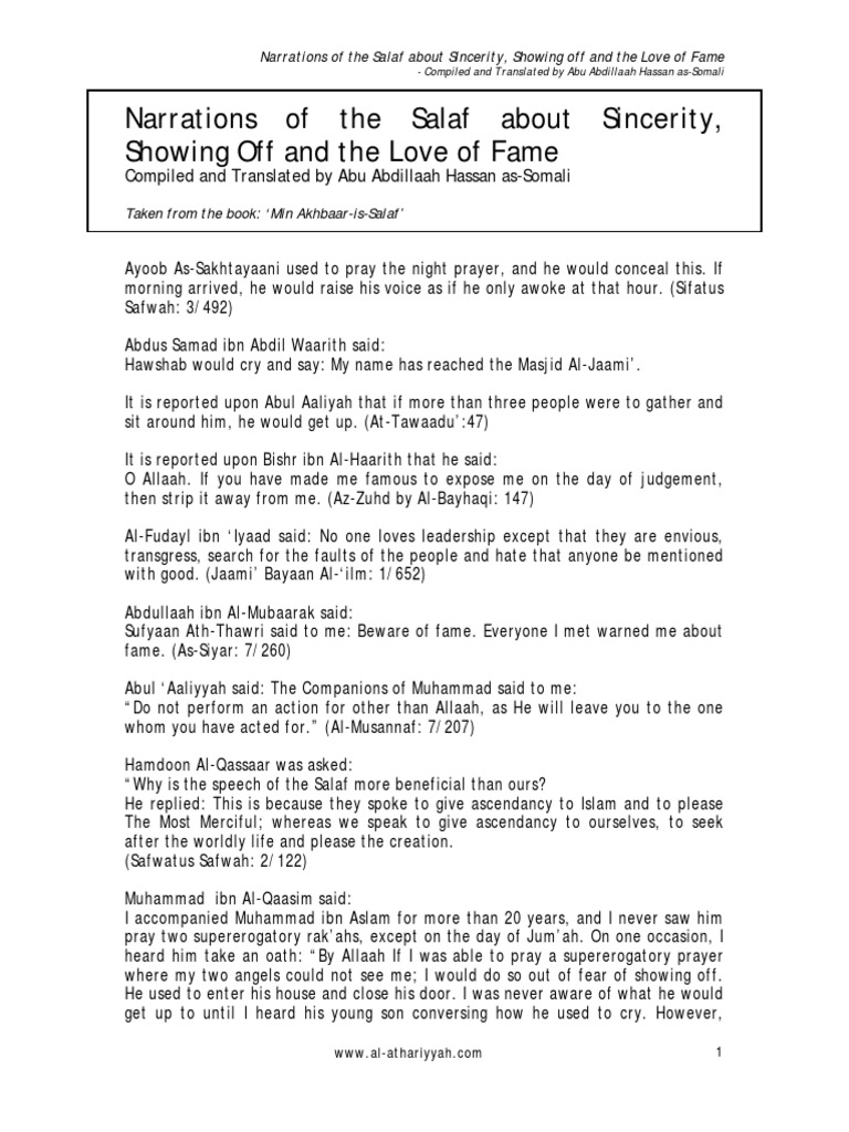 Narrations About Salaf PDF | PDF | Monotheistic Religions | Abrahamic ...