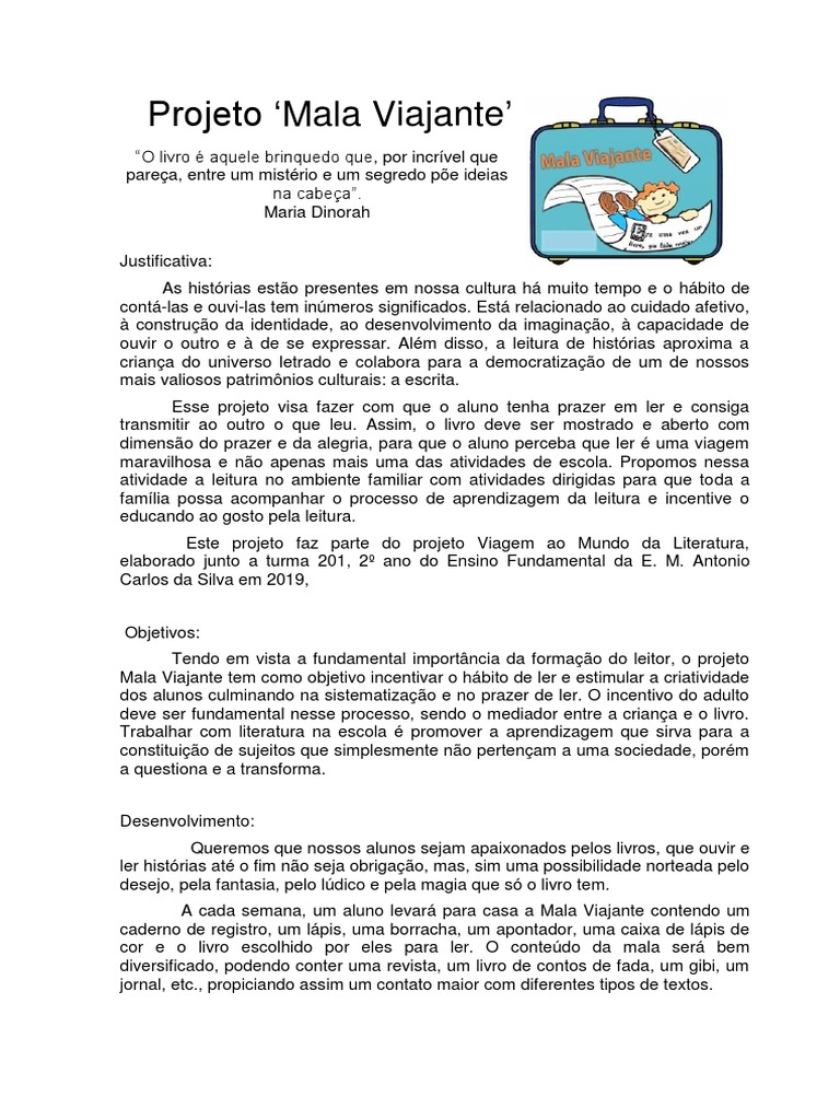 Projeto Mala Viajante | PDF | Livros | Escolas