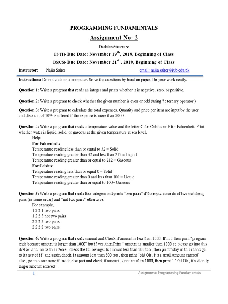 Python Assignment 2 Decision | PDF | Fahrenheit | Temperature