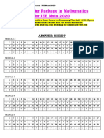 Rank Master Package For JEE Main 2020 Ans Key