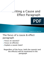 Writing A Cause and Effect Paragraph