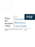 (Type The Documen T Title) : Consumer Behaviour Case Study