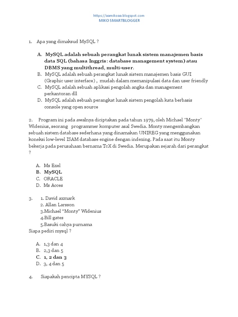 Fungsi Field dalam Tabel MySQL | PDF
